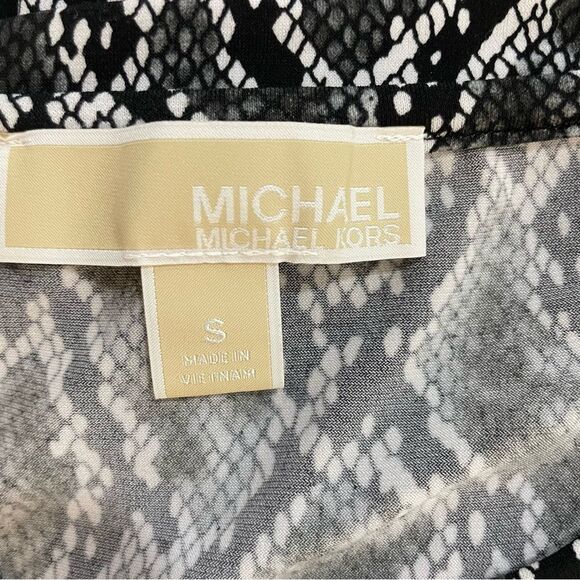 Michael Michael‎ Kors 3/4 Sleeves  Snake Print Dress Stretch Black Grey Size S - Picture 12 of 12